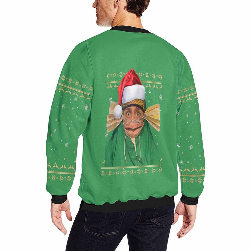 Personalized Face Funny Christmas Green Ugly Men's Christmas Sweatshirts, Gift For Christmas Custom face Sweatshirt, Ugly Couple Sweatshirts