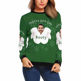 Personalized Face Booty Snowflake Ugly Women's Christmas Sweatshirts, Gift For Christmas Custom face Sweatshirt, Ugly Couple Sweatshirts