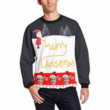 Personalized Face Christmas Carnival Ugly Men's Christmas Sweatshirts, Gift For Christmas Custom face Sweatshirt, Ugly Couple Sweatshirts