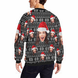 Personalized Face Christmas Pattern Ugly Men's Christmas Sweatshirts, Gift For Christmas Custom face Sweatshirt, Ugly Couple Sweatshirts