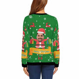 Personalized Face Christmas Shopping Ugly Women's Christmas Sweatshirts, Gift For Christmas Custom face Sweatshirt, Ugly Couple Sweatshirts