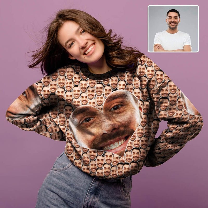 custom seamless face sweatshirt