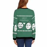 Personalized Face Love Merry Christmas Women's Ugly Christmas Sweatshirts, Gift For Christmas Custom face Sweatshirt, Ugly Couple Sweatshirts