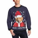 Personalized Face Merry Christmas Puppy Ugly Men's Christmas Sweatshirts, Gift For Christmas Custom face Sweatshirt, Ugly Couple Sweatshirts