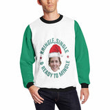 Personalized Face Ready To Mingle Christmas Ugly Men's Christmas Sweatshirts, Gift For Christmas Custom face Sweatshirt, Ugly Couple Sweatshirts