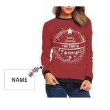 Personalized Name Merry Christmas Ugly Women's Christmas Sweatshirts, Gift For Christmas Custom face Sweatshirt, Ugly Couple Sweatshirts