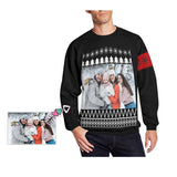 Personalized Photo Family Portrait Christmas Ugly Men's Christmas Sweatshirts, Gift For Christmas Custom Photo Sweatshirt, Ugly Couple Sweatshirts