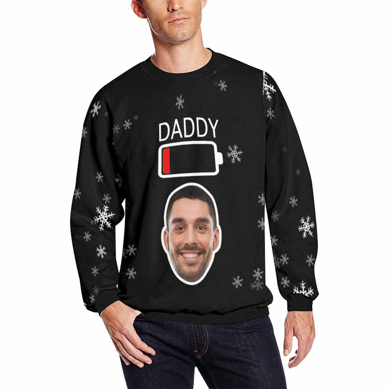 Personalized Face Family Battery Power Matching Ugly Christmas Sweatshirt, Gift For Christmas Custom Face Sweatshirt, Ugly Family Sweatshirts