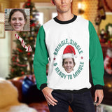 Personalized Face Ready To Mingle Christmas Ugly Men's Christmas Sweatshirts, Gift For Christmas Custom face Sweatshirt, Ugly Couple Sweatshirts