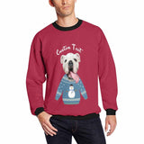 Personalized Face&Text Pet Dog Snowman Red Ugly Men's Christmas Sweatshirts, Gift For Christmas Custom face Sweatshirt, Ugly Couple Sweatshirts