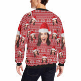 Personalized Face Christmas Pattern Ugly Men's Christmas Sweatshirts, Gift For Christmas Custom face Sweatshirt, Ugly Couple Sweatshirts