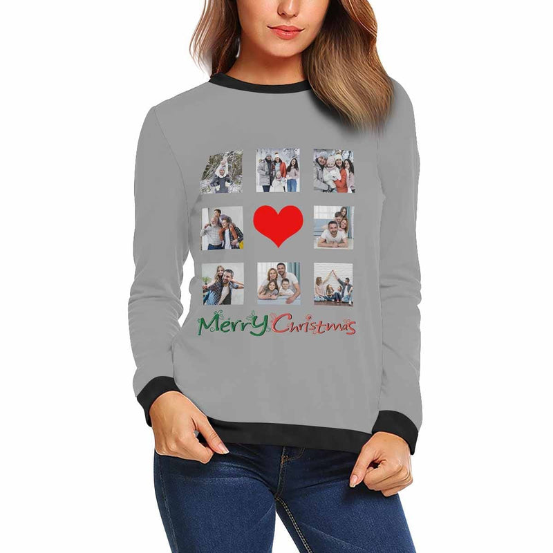 Personalized Six Photo Family Matching Ugly Christmas Sweatshirt, Gift For Christmas Custom Face Sweatshirt, Ugly Family Sweatshirts