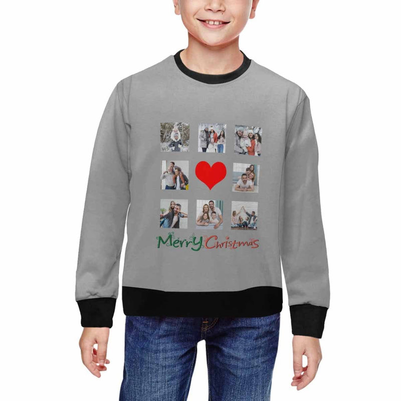 Personalized Six Photo Family Matching Ugly Christmas Sweatshirt, Gift For Christmas Custom Face Sweatshirt, Ugly Family Sweatshirts