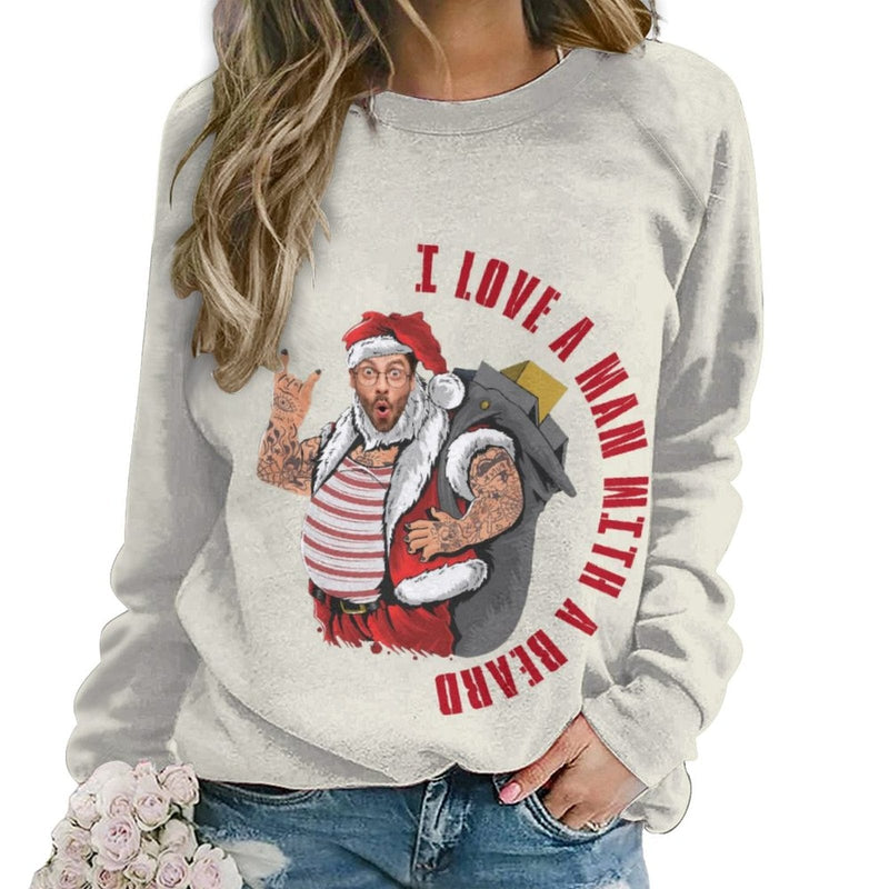 Personalized Face Santa Claus Ugly Women's Christmas Sweatshirts, Gift For Christmas Custom face Sweatshirt, Ugly Couple Sweatshirts