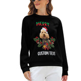 Personalized Pet Face&Text Wikimedia Commons Ugly Women's Christmas Sweatshirts, Gift For Christmas Custom face Sweatshirt, Ugly Couple Sweatshirts