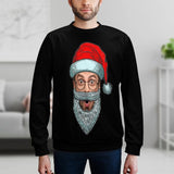 Personalized Face Santa Claus Ugly Men's Christmas Sweatshirts, Gift For Christmas Custom face Sweatshirt, Ugly Couple Sweatshirts