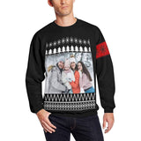 Personalized Photo Family Portrait Christmas Ugly Men's Christmas Sweatshirts, Gift For Christmas Custom Photo Sweatshirt, Ugly Couple Sweatshirts