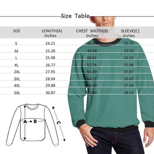 Personalized Photo Snowflake Green Ugly Men's Christmas Sweatshirts, Gift For Christmas Custom Photo Sweatshirt, Ugly Couple Sweatshirts