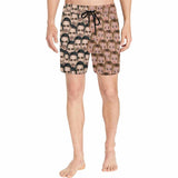 Custom Face Drawstring Swim Trunk Print Face Seamless Father & Baby Men's Quick Dry Swim Shorts Gift for Father's Day