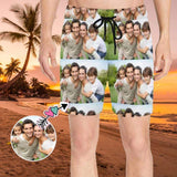 Custom Photo Swim Trunks Personalized Family Happy Pictures Men's Quick Dry Swim Shorts