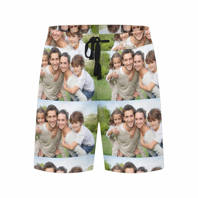 Custom Photo Swim Trunks Personalized Family Happy Pictures Men's Quick Dry Swim Shorts