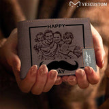 Father's Day Gifts | Custom Photo Family Happy Day Engraved Bifold Men's Leather Wallet Personalized Photo Wallet For Dad-Put Your Photo On Wallet