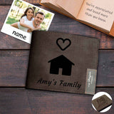 Custom Photo&Name Wallet Love Home Personalized Engraved Mens Wallet