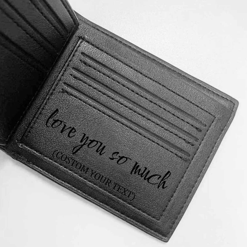 Father's Day Gifts | Custom Photo&Text&Name Best Dad Ever Engraved Bifold Men's Leather Wallet Personalized Photo Wallet For Dad