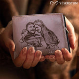 Father's Day Gifts | Personalized Photo Family Laughter Engraved Bifold Men's Leather Wallet Personalized Photo Wallet For Dad-Put Your Photo On Wallet