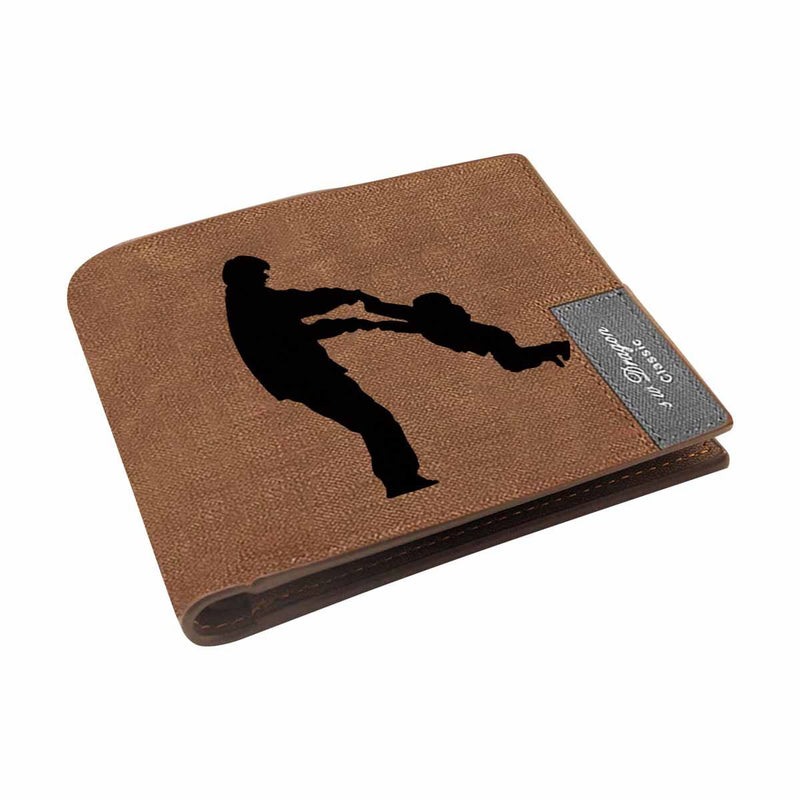 Father's Day Gifts | Personalized Photo Happy Time With Father Engraved Bifold Men's Leather Wallet Personalized Photo Wallet For Dad-Put Your Photo On Wallet