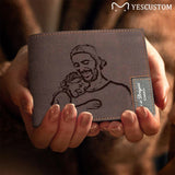 Father's Day Gifts | Personalized Photo&Name Engraved Bifold Men's Leather Wallet Personalized Photo Wallet For Dad