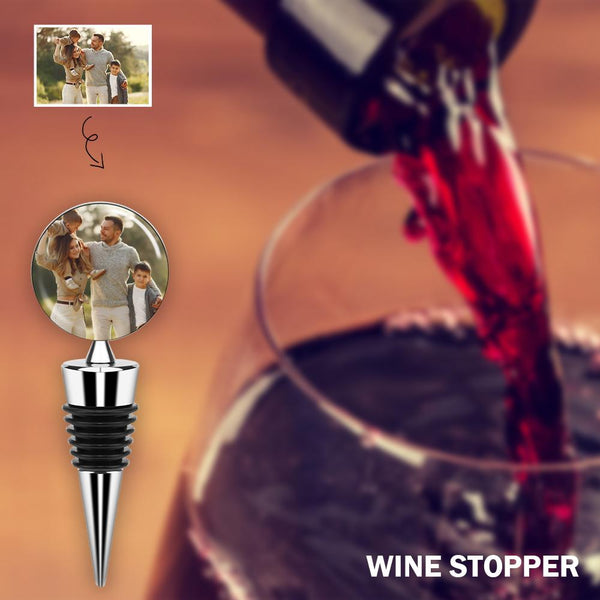 Custom Photo Family Wine Bottle Stoppers