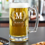 Personalized Beer Mug Glasses 16 OZ Custom Initials&Name Beer Glass for Father's Day Personalized Gift For Dad Him