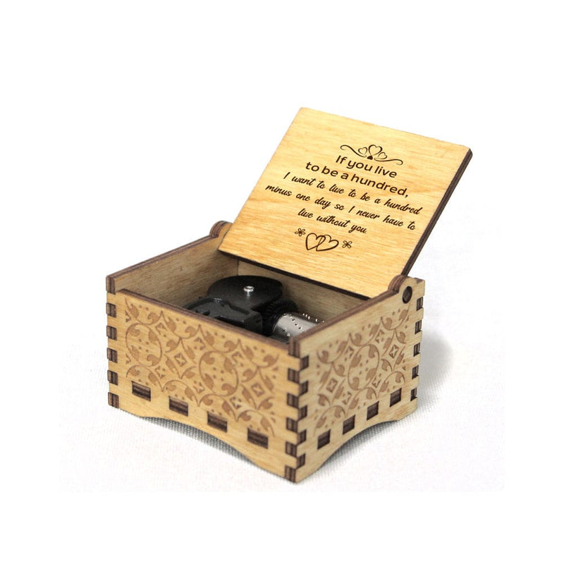 Custom Text If You Live To Be A Hundred Wooden Music Box Design Your Own Custom Music Box