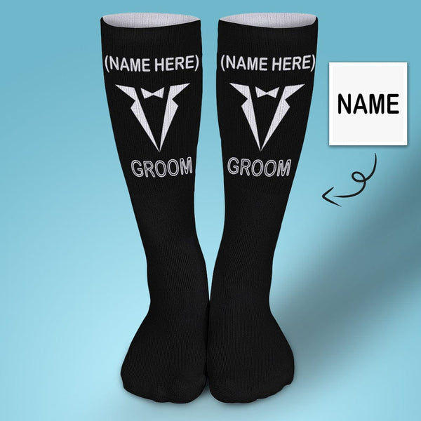 FacePajamas Sublimated Crew Socks-2WH-SDS 1PCS Custom Name Sublimated Crew Socks Black Background Socks Personalized Funny Socks Gift