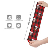 FacePajamas Sublimated Crew Socks-2WH-SDS Custom Christmas Face Socks Red Plaid Personalised Face Printed on Socks Sublimated Crew Socks Christmas Gifts