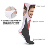 FacePajamas Sublimated Crew Socks-2WH-SDS Custom Face Couple Sublimated Crew Socks Wedding Socks Personalized Funny Photo Socks Gift