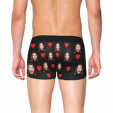 FacePajamas Underwear Custom Face Mens Pocket Boxer Briefs Love Heart Black Personalized Men's Boxer Underwear