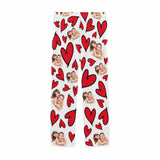 FacePajamas Pajama Pants Custom Face Pajama Pants Red Heart Sleepwear for Men & Women