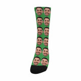 FacePajamas Sublimated Crew Socks Custom Face Photo Various Colors Sublimated Crew Socks Personalized Picture Socks Unisex Gift for Men Women