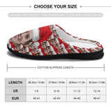 FacePajamas Slippers-2YX-SDS Custom Face Seamless Photo Christmas Hat Men's All Over Print Cotton Slippers