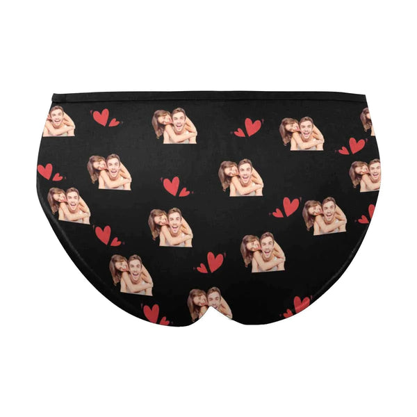 FacePajamas Women Underwear Custom Men's Face Underwear Personalized I'm Just Here For The Sex Women's High-cut Briefs Valentine's Gift for Girlfriend or Wife