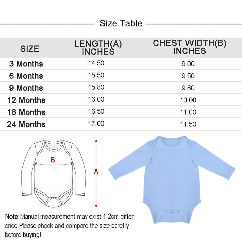 FacePajamas Baby Pajama Custom Name&Date Infant Bodysuit One Piece Jumpsuit Personalized Long Sleeve Rompers Baby Clothes