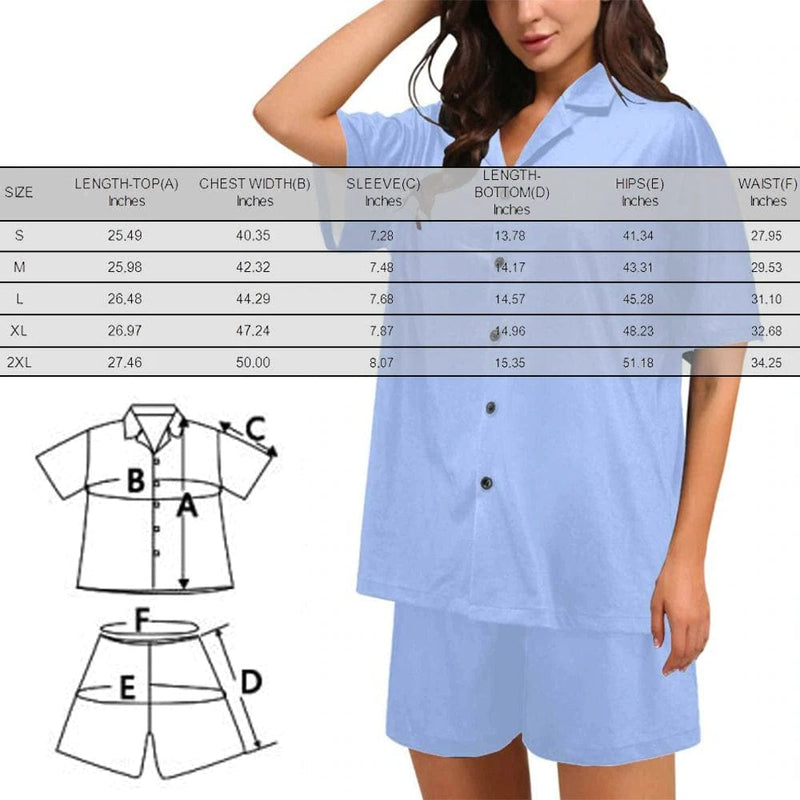 FacePajamas Pajama Custom Name Sleepwear Pajamas Personalized Bridesmaid Women's V-Neck Short Pajama Set Bridal Shower Pajamas Bride Pajamas Gift