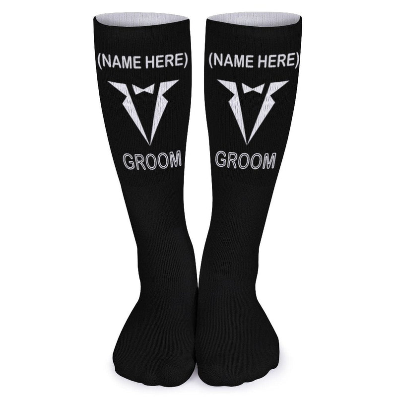 FacePajamas Sublimated Crew Socks-2WH-SDS Custom Name Sublimated Crew Socks Black Background Socks Personalized Funny Socks Gift