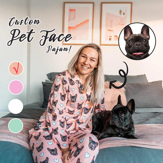 FacePajamas Pajama Custom Pet Face Sleepwear Women's Lightweight Long Pajama Set