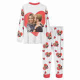 FacePajamas Pajama Custom Photo Love Heart Couple Matching Pajamas Personalized Women Men Long Sleeve Pajamas Photo Gifts