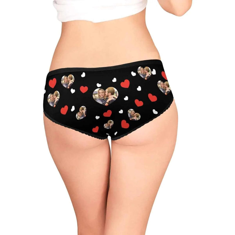 FacePajamas Mix Briefs Custom Photo Love Heart Men's Pocket Boxer Briefs&Women's High-cut Briefs