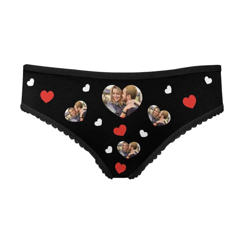 FacePajamas Mix Briefs Custom Photo Love Heart Men's Pocket Boxer Briefs&Women's High-cut Briefs