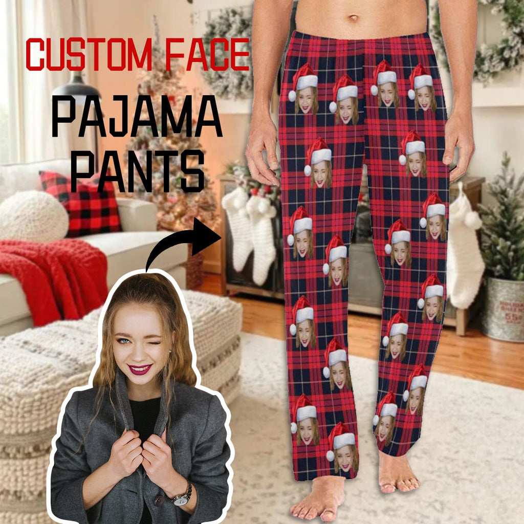 Custom Christmas With Face Photo Family Pajama Pants, Christmas Gift –  JonxiFon